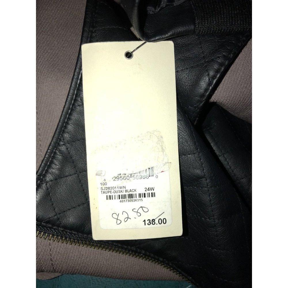 Sejour Moto Jacket Size 24W Womens Blazer 2 Tone Asymmetric Zip Up Taupe Dusk - Picture 5 of 6